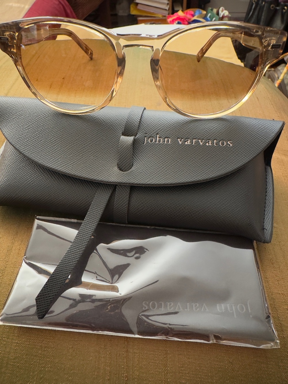 John Varvatos Translucent Amber/Brown Sunglasses